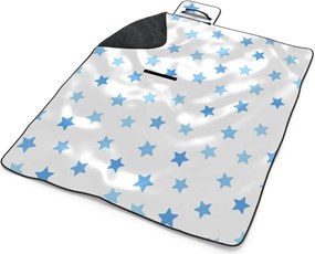 Sablio Plážová deka Modré hviezdy na bielej: 200x140 cm