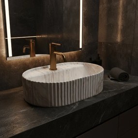 Rea Marcela Kallisto, umývadlo na dosku 500×355×135 mm, béžová matná, REA-U3514