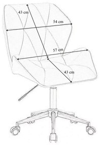 LuxuryForm DESIGN Stolička MILANO MAX VELUR na striebornej podstave s kolieskami - krémová