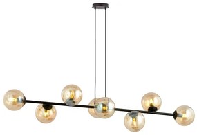 Luster na lanku ROSSI 8xE14/10W/230V čierna/béžová