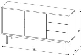 Komoda Viva 154 cm černá