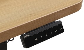 Výškovo nastaviteľný elektrický stôl BestBerg BBAT-14BWD / rozmer 140x70 cm / výška 93,4-125,4 cm / čierna/drevo