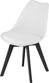 Set 4 stoličiek MARK biele / čierne nohy