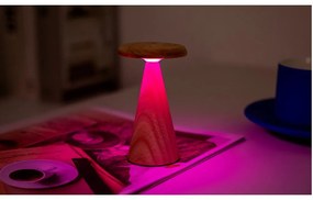 LED stolová lampa v prírodnej farbe s dreveným tienidlom (výška 14 cm) Sylva – Gingko