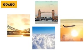 Set obrazov cesta do Londýna - 4x 40x40