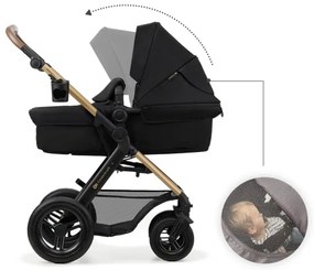 KINDERKRAFT-Kombinovaný kočík 3v1 MOOV 2 AIR Pure black + autosedačka MINK PRO