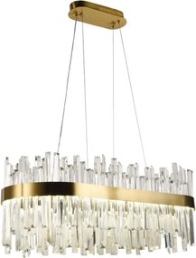 LED Stmievateľný krištáľový luster na lanku LED/90W/230V + diaľkové ovládanie