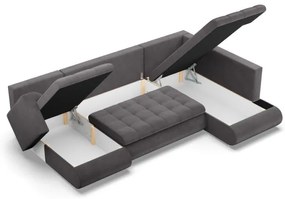 Sedacia súprava FORESTA Poso v tvare U, pravá tmavosivá