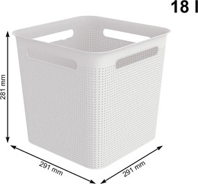 Rotho Úložný box s vekom a s madlami BRISEN 18l, 29x29x29cm, biely