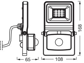 Osram - LED reflektor so snímačom ENDURA LED/10W/230V 3000K IP44