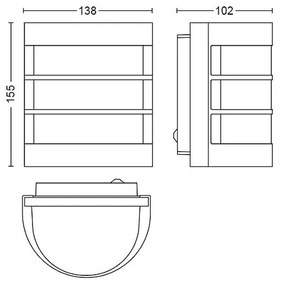 Philips 17479/93/PN - Vonkajšie nástenné svietidlo 1xE27/60W/230V IP44 antracit