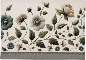 6ks béžové bavlnené prestieranie s kvetmi Gently Blooming - 48*35 cm