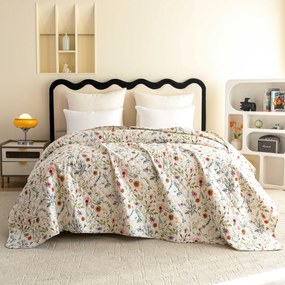 Prehoz na posteľ HERBALIS krémový Rozmer: 170 x 210 cm