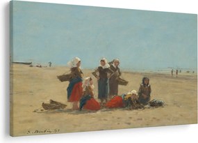 Obraz - Eugène Boudin, Women on the Beach at Berck, reprodukcia (90x60 cm)