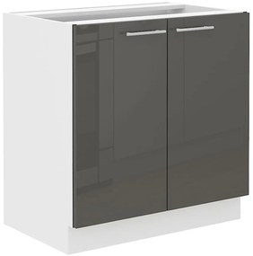 Kuchynská skrinka Lara 80zl 2f Bb Mdf Šedá lesk