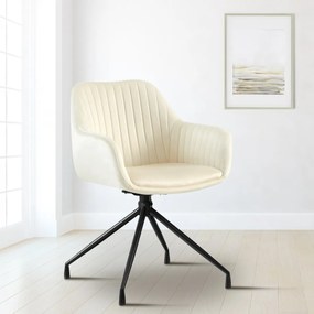 Jedálenská stolička Welby zamat - krémová