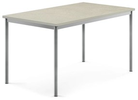 Stôl SONITUS, 1400x800x720 mm, linoleum - svetlošedá, strieborná