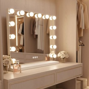 Rea Hollywood, LED zrkadlo, 58x45 cm, biela, HOM-12010