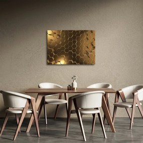 Obraz - Zlaté hexagóny (70x50 cm)