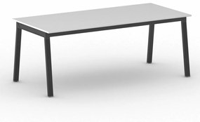Kancelársky pracovný stôl PRIMO BASIC, čierna podnož, 2000 x 900 mm, biela