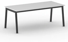 Kancelársky pracovný stôl PRIMO BASIC, čierna podnož, 2000 x 900 mm, biela