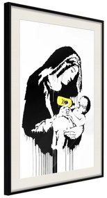 Artgeist Plagát - Nursing Mother [Poster] Veľkosť: 30x45, Verzia: Čierny rám s passe-partout