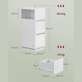 Nočný stolík ROBIN, 30x25x65cm, biela Vasagle