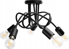 BERGE LOFT 5x E27 zavinovacia závesná lampa