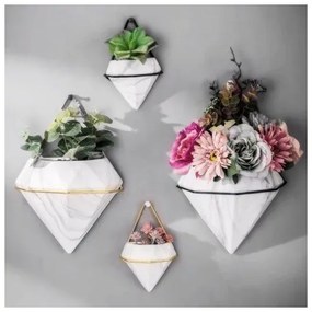 SADA 2x Nástenný kvetináč SEMELA 23x20 cm zlatá