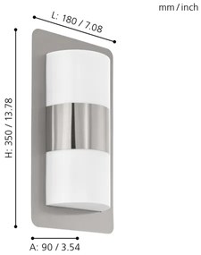Eglo 98085 - Vonkajšie svietidlo CISTIERNA 2xE27/10W/230V IP44 matný chróm