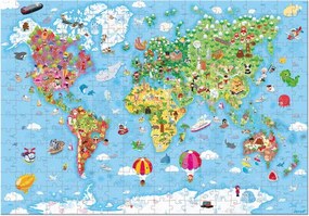Janod Puzzle v kufríku 300ks: Mapa sveta