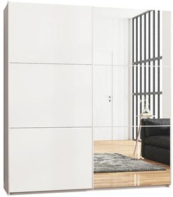 Skriňa Vigo 200 cm biely/zrkadlo