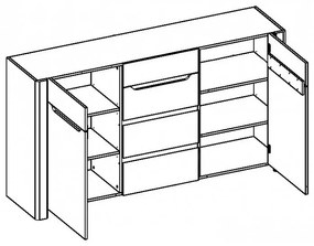 Komoda Desjo 10 170 cm dub San Remo
