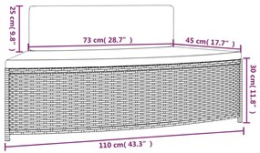 Záhradné taburetky s podložkami 2 ks čierne polyratan