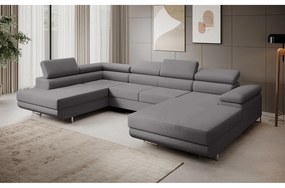 Rohová rozkladacia sedacia súprava U 274 MARYEN Pravá Svetlo hnedá