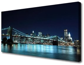 Obraz Canvas Most mesto architektúra noc 140x70 cm