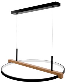Toolight Toolight, LED stropné svietidlo 60cm + diaľkové ovládanie APP1530-CP, čierna-hnedá, OSW-05660