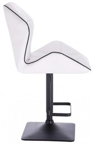 LuxuryForm DESIGN Barová stolička MILANO MAX na čiernej hranatej podstave - biela
