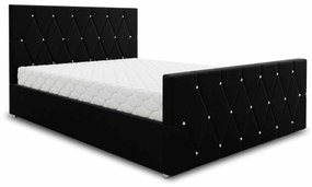 Manželská posteľ 160 cm Illa (čierna) (s roštom a úložným priestorom). Vlastná spoľahlivá doprava až k Vám domov. 1046989