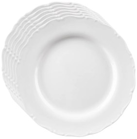 Orion Sada porcelánových plytkých tanierov Mona sokrajom 6 ks, 24,5 cm