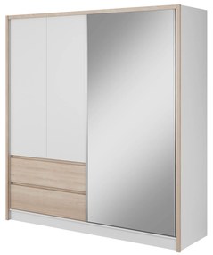 Šatní skříň Sara III 204 cm bílá/dub sonoma