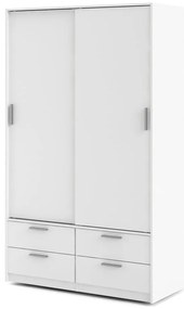 Biela šatníková skriňa s posuvnými dverami 121x200 cm Line – Tvilum