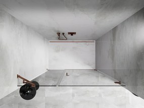 Mexen Lunar-B, pravé otočné sprchové dvere 140 cm, 8mm číre sklo, ružové zlato profil, 832S-140-050-60-00-P