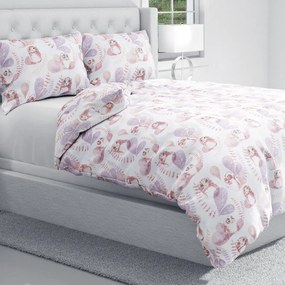 Biante Bavlnené posteľné obliečky Sandra SA-284 Hnedé sovy Predĺžené 140x220 a 70x90 cm