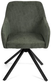 Noela Otočná jedálenská stolička menčestrová LOREN zelená
