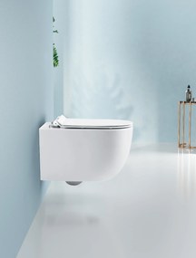 Cerano Felci, závesná WC misa Rimless 525x360x355 mm + UF toaletné sedátko, biela lesklá, CER-CER-417377