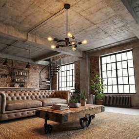 Toolight - Stropné svietidlo 5xE27 60W APP739-5CP, čierna, OSW-01104