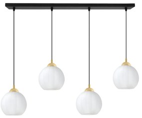 Závesné svietidlo Costa, 4x biele sklenené tienidlo, b/g