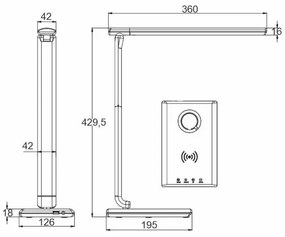 LED Stmievateľná dotyková lampa s bezdrôtovým nabíjaním MEGGIE LED/8W/230V + USB