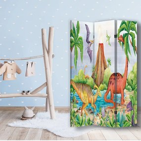 Gario Paraván Dinosaury pri jazere Rozmery: 145 x 170 cm, Prevedenie: Klasický paraván